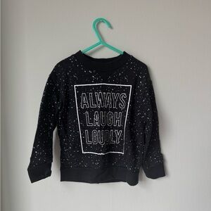 H&M Black Speckled Graphic Sweatshirt
